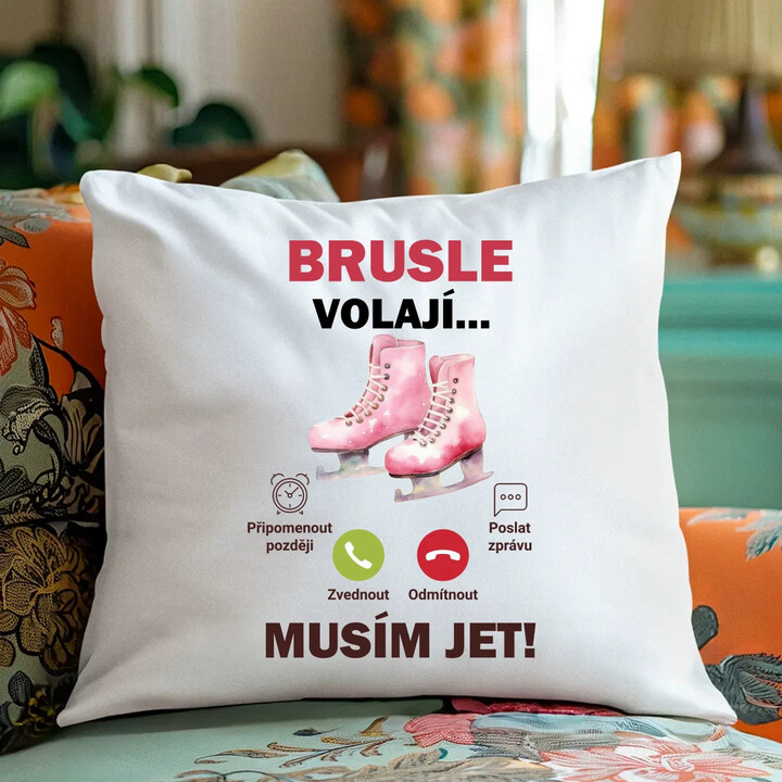 Brusle volají - musím jet!  - polštář s potiskem