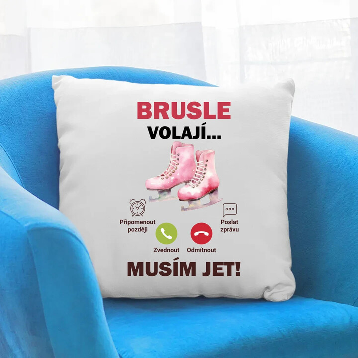 Brusle volají - musím jet!  - polštář s potiskem