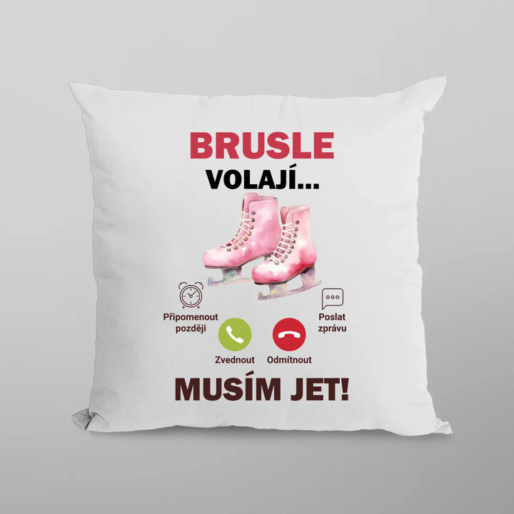 Brusle volají - musím jet!  - polštář s potiskem