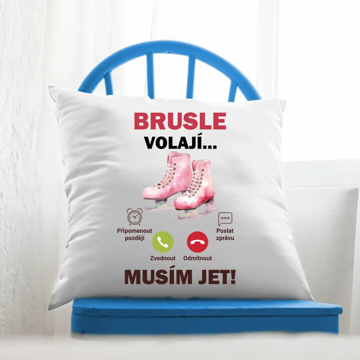 Brusle volají - musím jet!  - polštář s potiskem