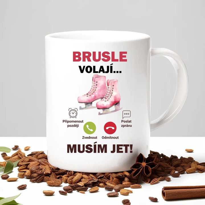 Brusle volají - musím jet!  - hrnek s potiskem