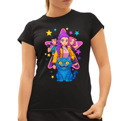 Rumi, Mira i Zoey - Huntrix v2  - dámské tričko s potiskem pro fanoušky huntrix kpop demon hunters