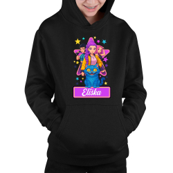 Rumi, Mira i Zoey - Huntrix - vložte jméno  - dětská mikina s kapucí pro fanoušky kpop demon hunters - personalizovaný produkt