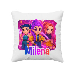 Huntrix se jménem - polštář s potiskem pro fanoušky KPop Demon Hunters - personalizovaný produkt