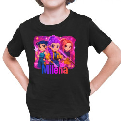 Huntrix se jménem - dětské tričko s potiskem pro fanoušky KPop Demon Hunters - personalizovaný produkt