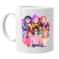 Huntrix & Saja Boys - hrnek s potiskem pro fanoušky KPop Demon Hunters