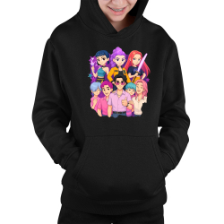 Huntrix & Saja Boys - dětská mikina s kapucí pro fanoušky KPop Demon Hunters