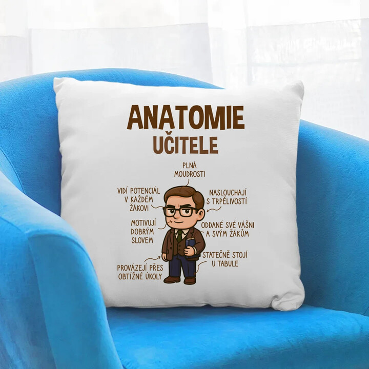 Anatomie učitele - polštář s potiskem