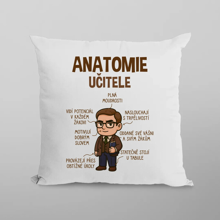 Anatomie učitele - polštář s potiskem