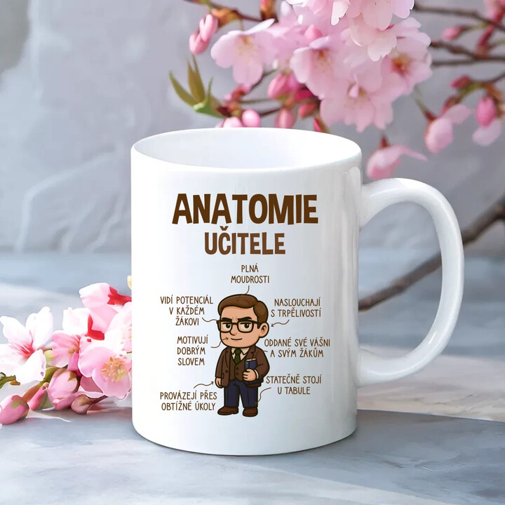 Anatomie učitele - hrnek s potiskem