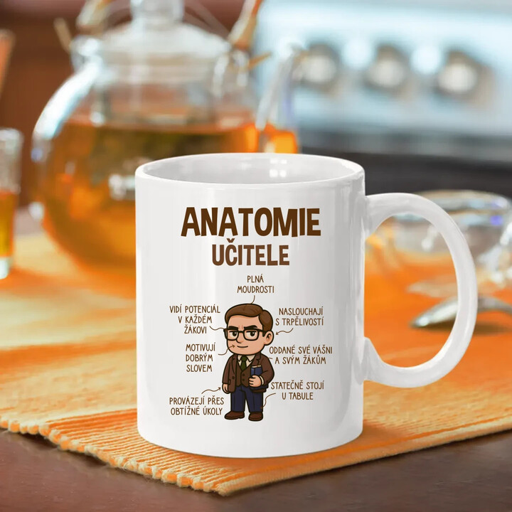 Anatomie učitele - hrnek s potiskem
