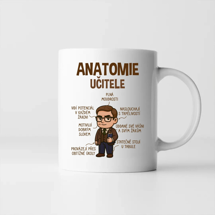 Anatomie učitele - hrnek s potiskem