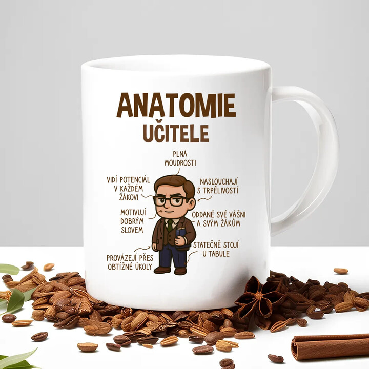 Anatomie učitele - hrnek s potiskem