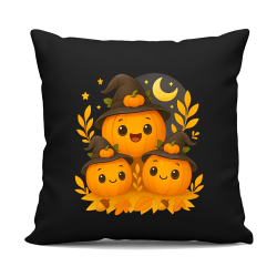 Den dýní - halloween - dýně - černý polštář s potiskem