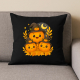 Den dýní - halloween - dýně - černý polštář s potiskem