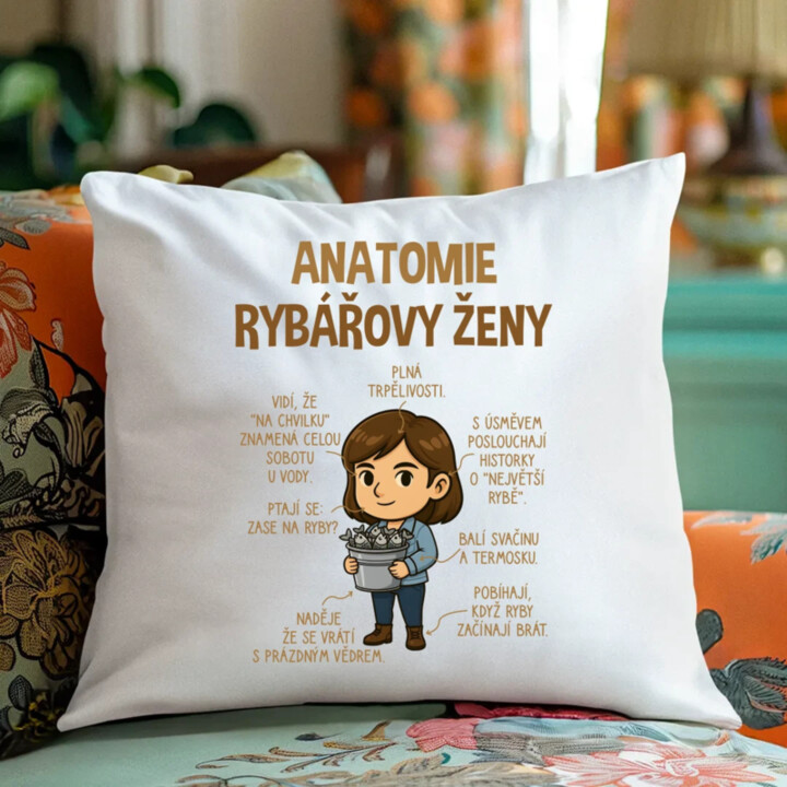 Anatomie rybářovy ženy  - polštář s potiskem