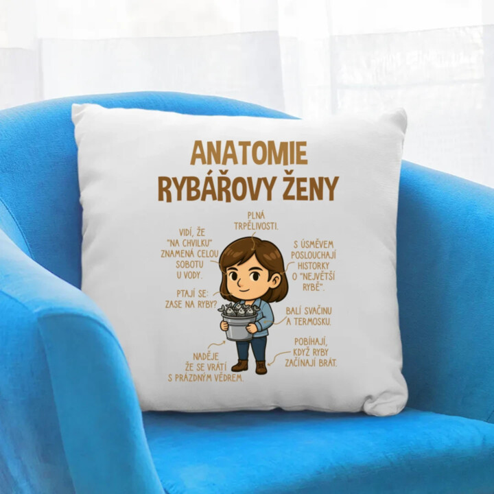 Anatomie rybářovy ženy  - polštář s potiskem