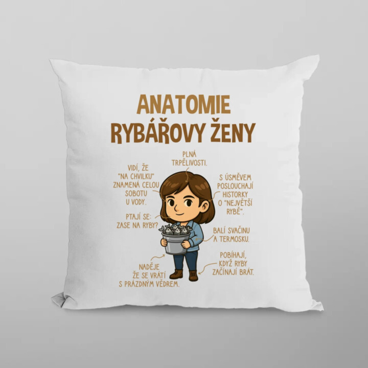 Anatomie rybářovy ženy  - polštář s potiskem