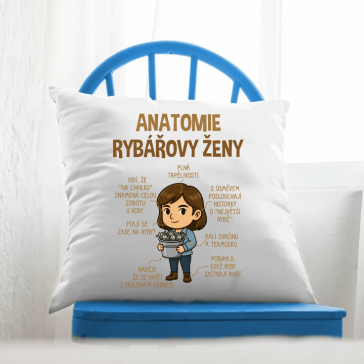 Anatomie rybářovy ženy  - polštář s potiskem