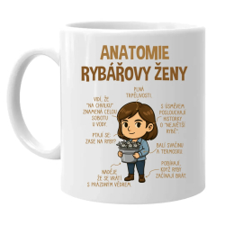 Anatomie rybářovy ženy  - hrnek s potiskem
