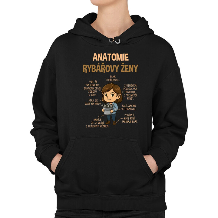 Anatomie rybářovy ženy  - dámská mikina s potiskem