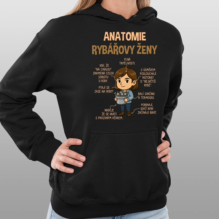 Anatomie rybářovy ženy  - dámská mikina s potiskem