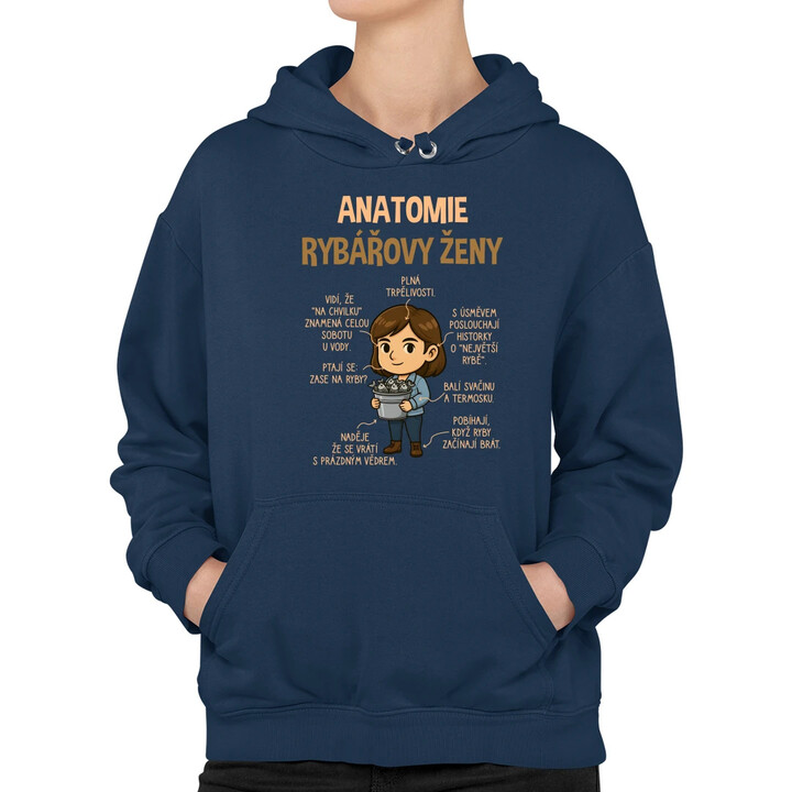 Anatomie rybářovy ženy  - dámská mikina s potiskem