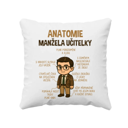 Anatomie manžela učitelky - polštář s potiskem