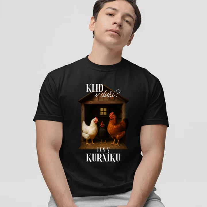 Klid v duši? Jen v kurníku - pánské tričko s potiskem
