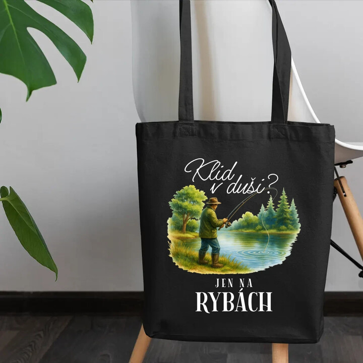 Klid v duši?  Jen na rybách - taška s potiskem
