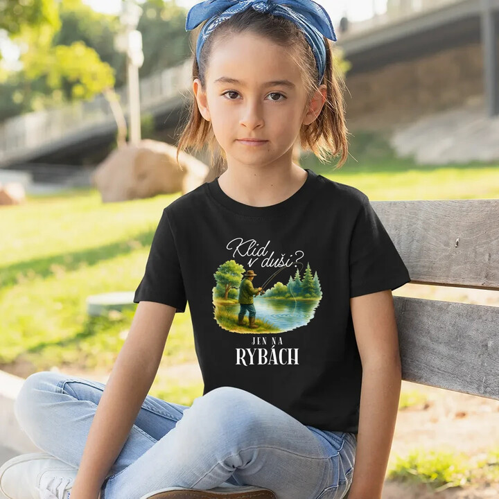 Klid v duši?  Jen na rybách - dětské tričko s potiskem