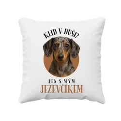 Klid v duši? Jen s mým jezevčíkem - polštář s potiskem