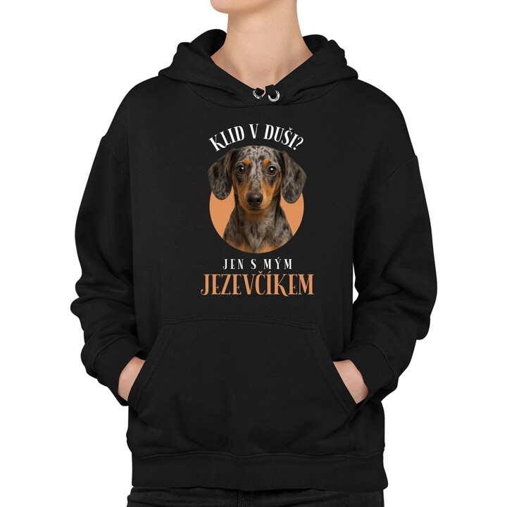 Klid v duši? Jen s mým jezevčíkem - dámská mikina s potiskem