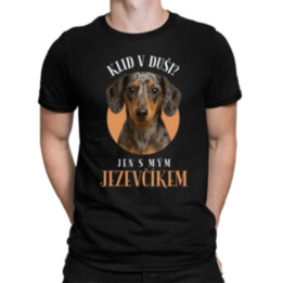 Klid v duši? Jen s mým jezevčíkem - pánské tričko s potiskem