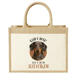 Klid v duši? Jen s mým jezevčíkem - Jutová taška s potiskem