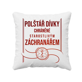 Polštář dívky chráněné starostlivým záchranářem - polštář