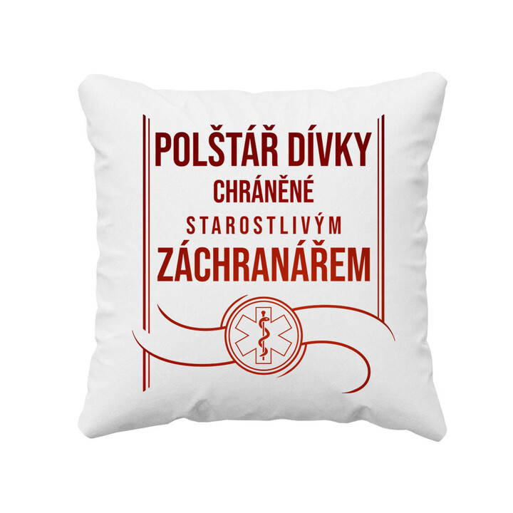 Polštář dívky chráněné starostlivým záchranářem - polštář