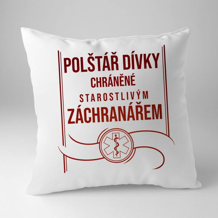 Polštář dívky chráněné starostlivým záchranářem - polštář