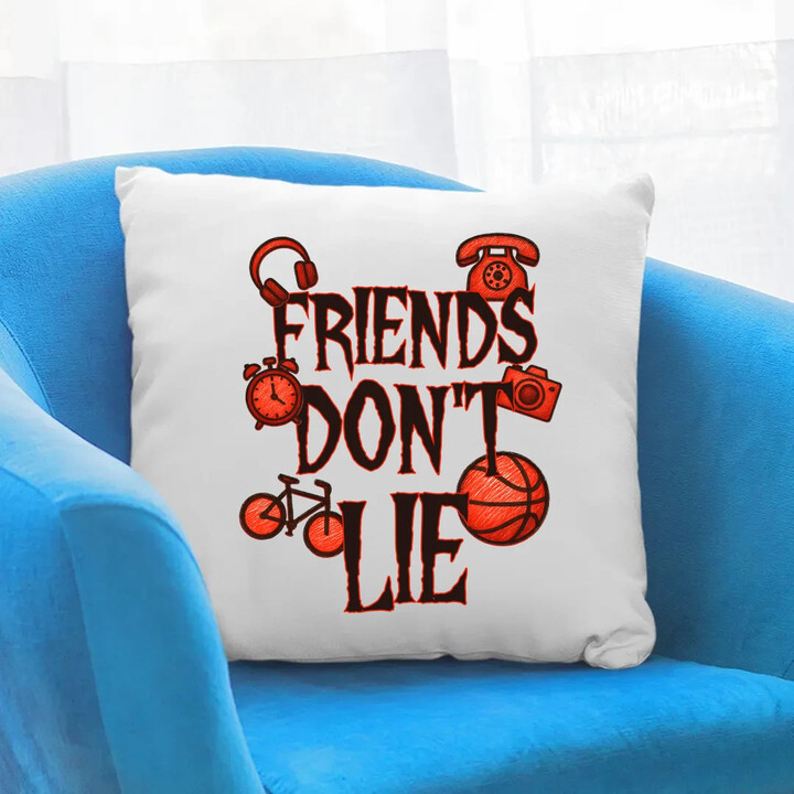 Friends don't lie- pro fanoušky seriálu Stranger Things - polštář s potiskem