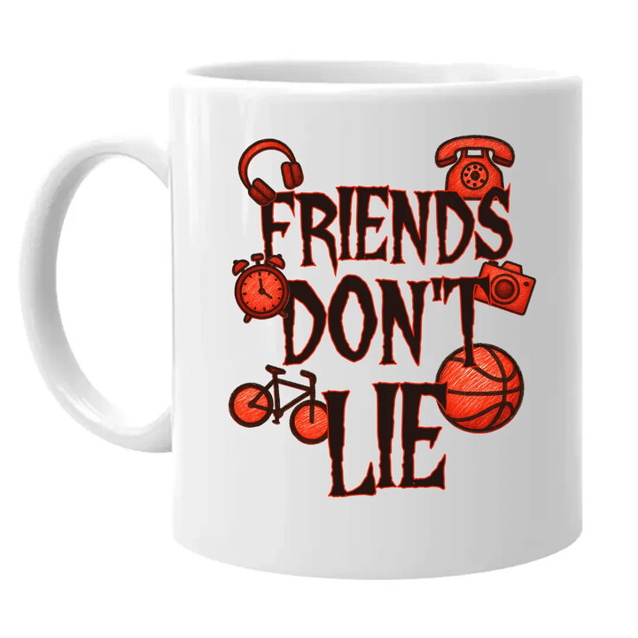 Friends don't lie- pro fanoušky seriálu Stranger Things - hrnek s potiskem