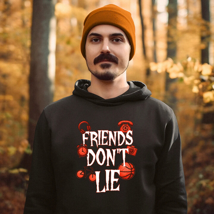 Friends don't lie- pro fanoušky seriálu Stranger Things - pánská mikina s potiskem
