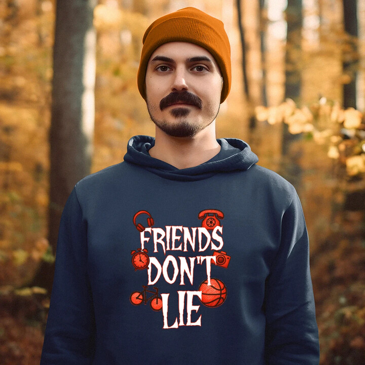 Friends don't lie- pro fanoušky seriálu Stranger Things - pánská mikina s potiskem