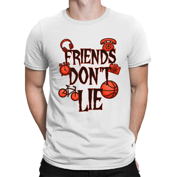 Friends don't lie- pro fanoušky seriálu Stranger Things - pánské tričko s potiskem