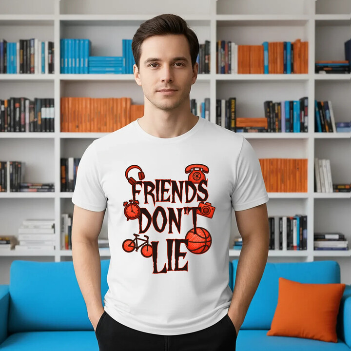 Friends don't lie- pro fanoušky seriálu Stranger Things - pánské tričko s potiskem