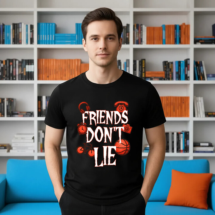 Friends don't lie- pro fanoušky seriálu Stranger Things - pánské tričko s potiskem