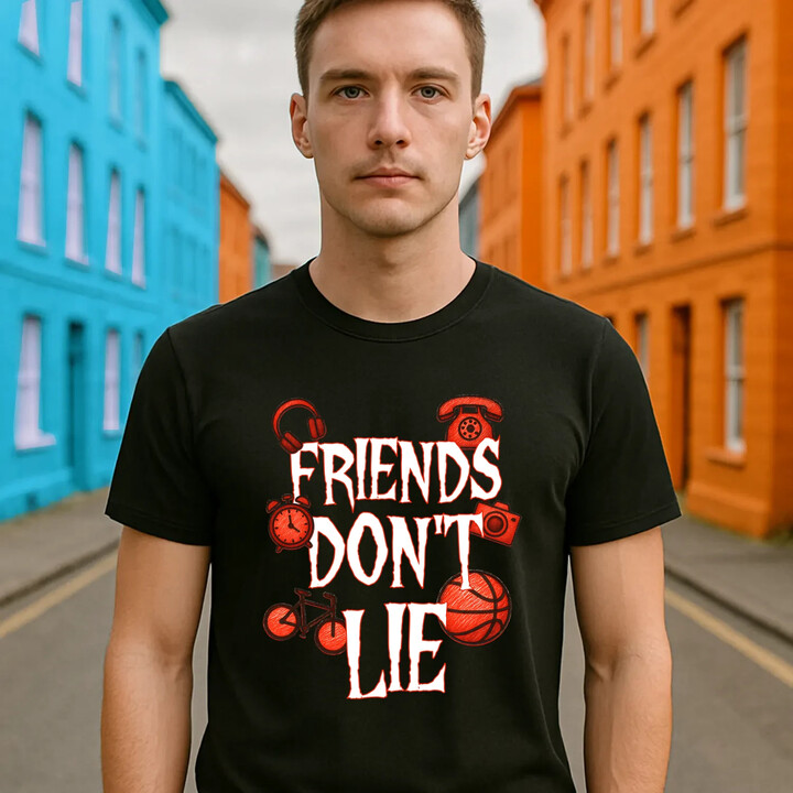 Friends don't lie- pro fanoušky seriálu Stranger Things - pánské tričko s potiskem