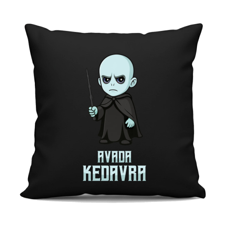 Avada Kedavra - pro fanoušky série Harry Potter - černý polštář s potiskem