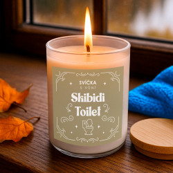 Svítí tak dloouho, jak dloouhý je jezevčík - vonná svíce s potiskem