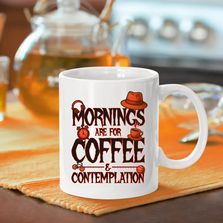 Mornings are for coffee and contemplation - pro fanoušky seriálu Stranger Things - hrnek s potiskem