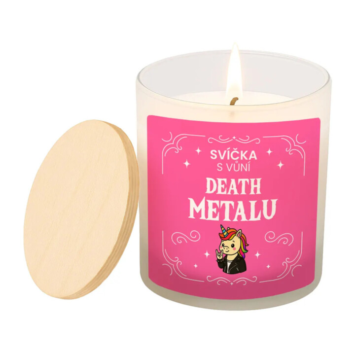 Svíčka s vůní death metalu - vonná svíce s potiskem
